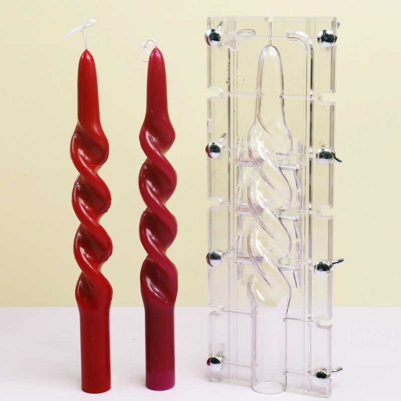 Candle Making Supplies For Beginners - Twisted Stripe Column Acrylic Candle Mold