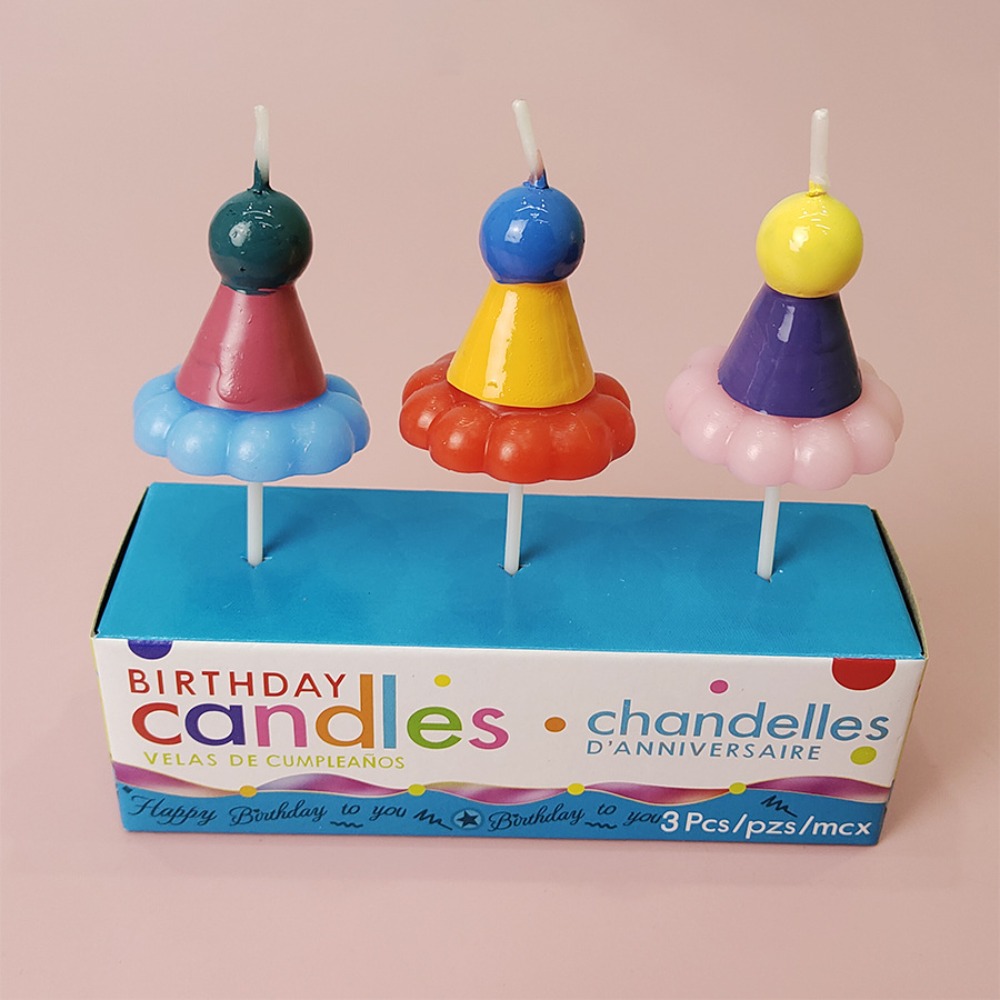 Candle Supplies In - 3PCS Party Hat Birthday Candles Novelty