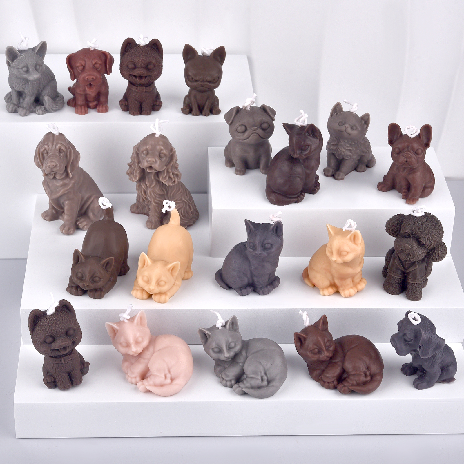 Candle Supplies To Make Candles - 3D Dogs Cats Silicone Mold For