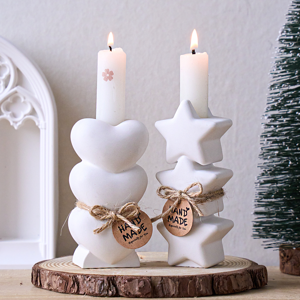 Candle Quotes - Three Connected Star Heart Candle Holder