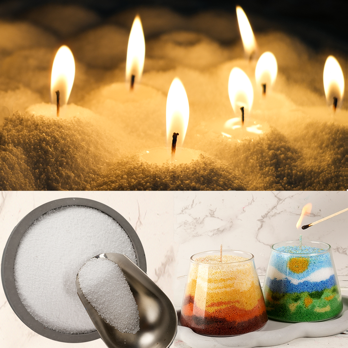 Candle Supplies To Make Candles - 500g/1000g White Sand Wax Ice Flower