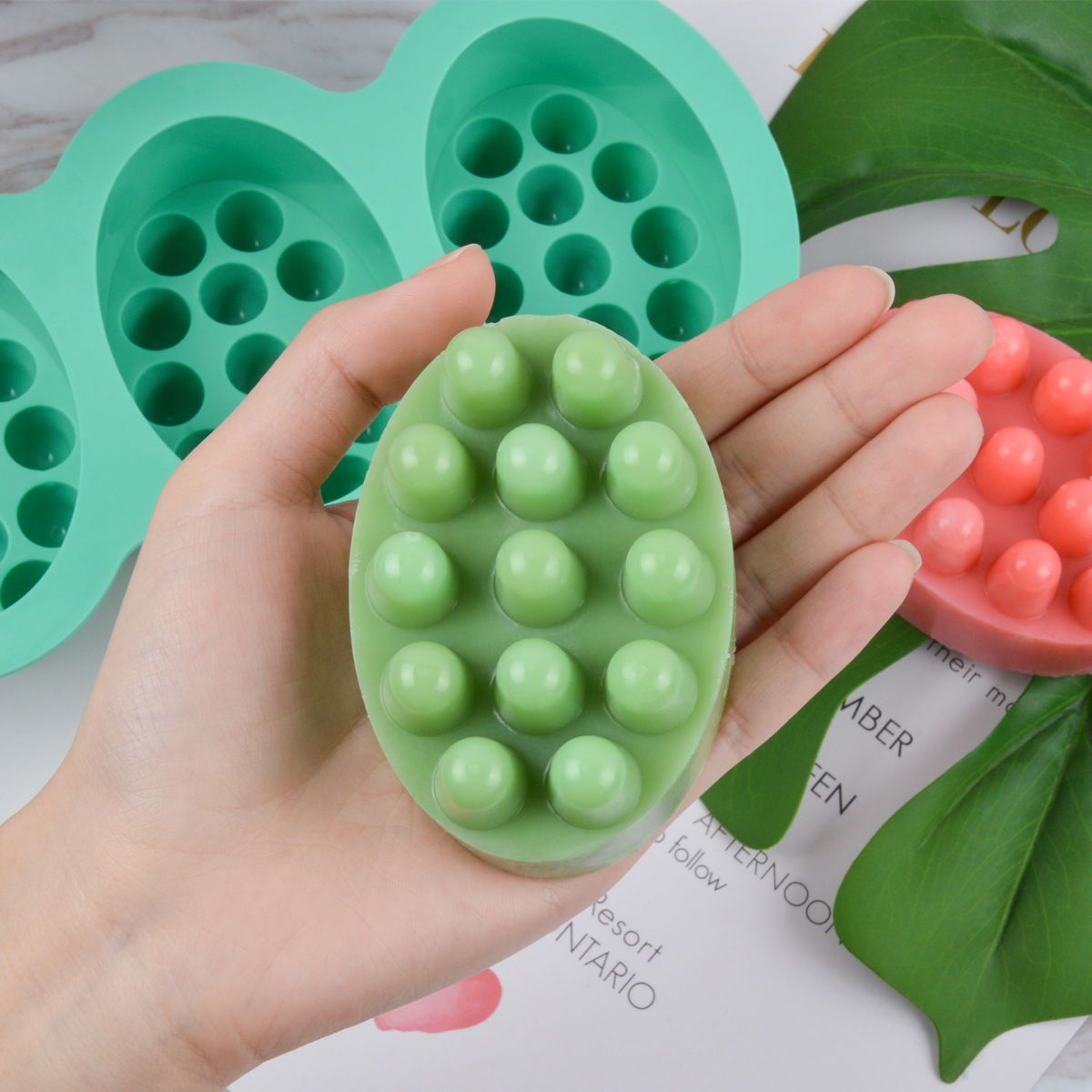Candle Making Supplies For Beginners - 4 Hole Oval Massage Soap Silicone