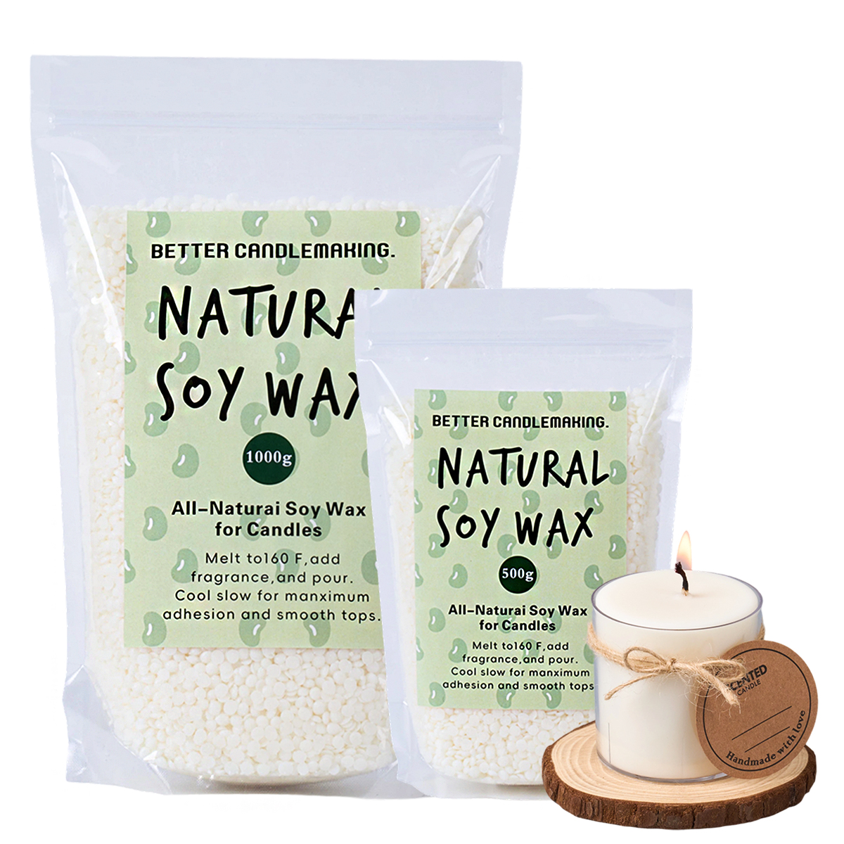 500g/1000g Natural Soy Wax DIY - Candle Supplies To Make Candles reseña y precio