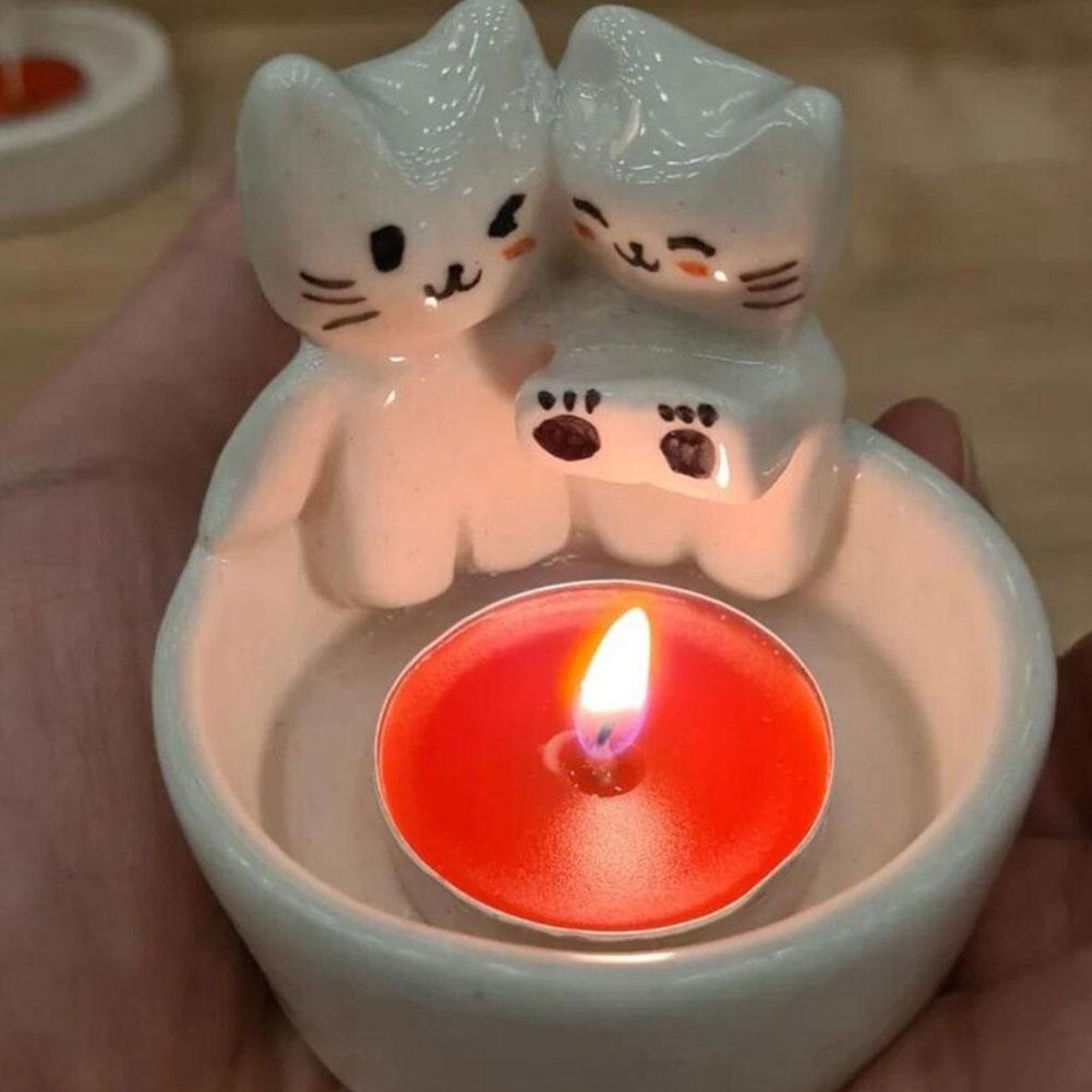 Cute Kitten Candle Holder Warm - Candle Zero reseña y precio