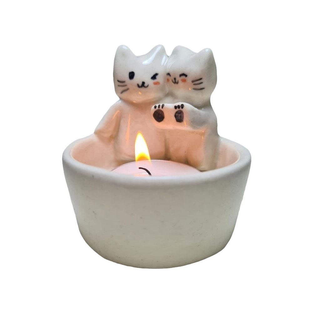 Cute Kitten Candle Holder Warm - Candle Zero reseña y precio