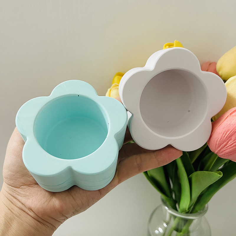 Flower Candle Cup Cement Mold  - Candle Quotes reseña y precio
