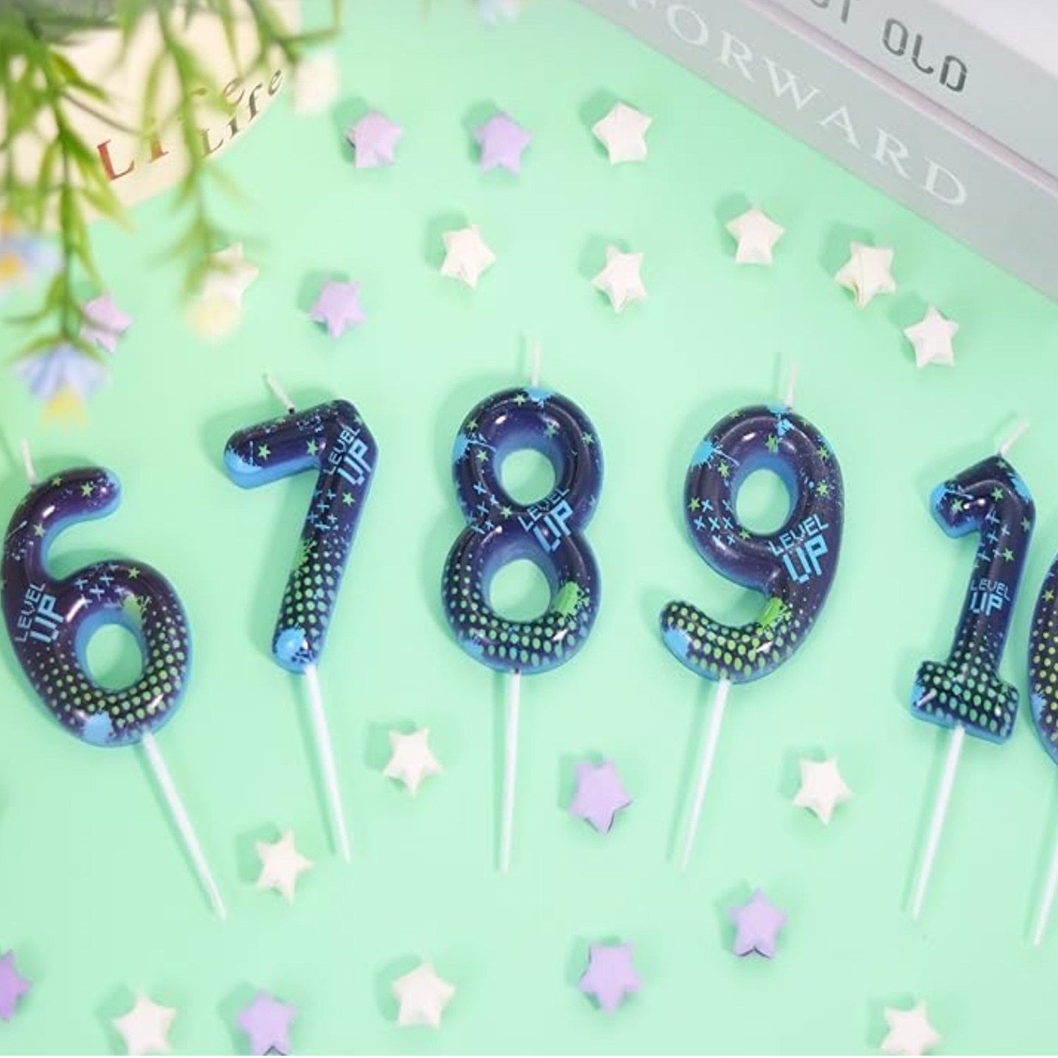 Blue Game Boy 0-9 Birthday Can - Candle Supplies In reseña y precio
