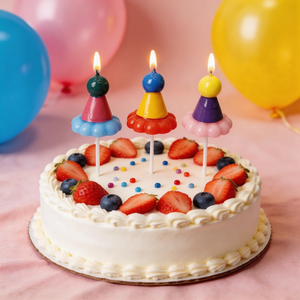 3PCS Party Hat Birthday Candle - Candle Supplies In reseña y precio