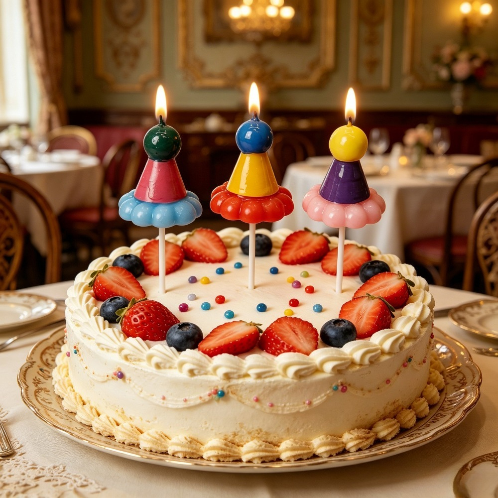 3PCS Party Hat Birthday Candle - Candle Supplies In reseña y precio
