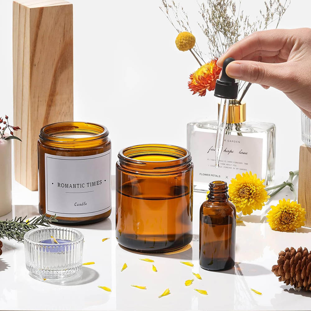 8oz Amber Glass Jars with Blac - Candle Zero reseña y precio