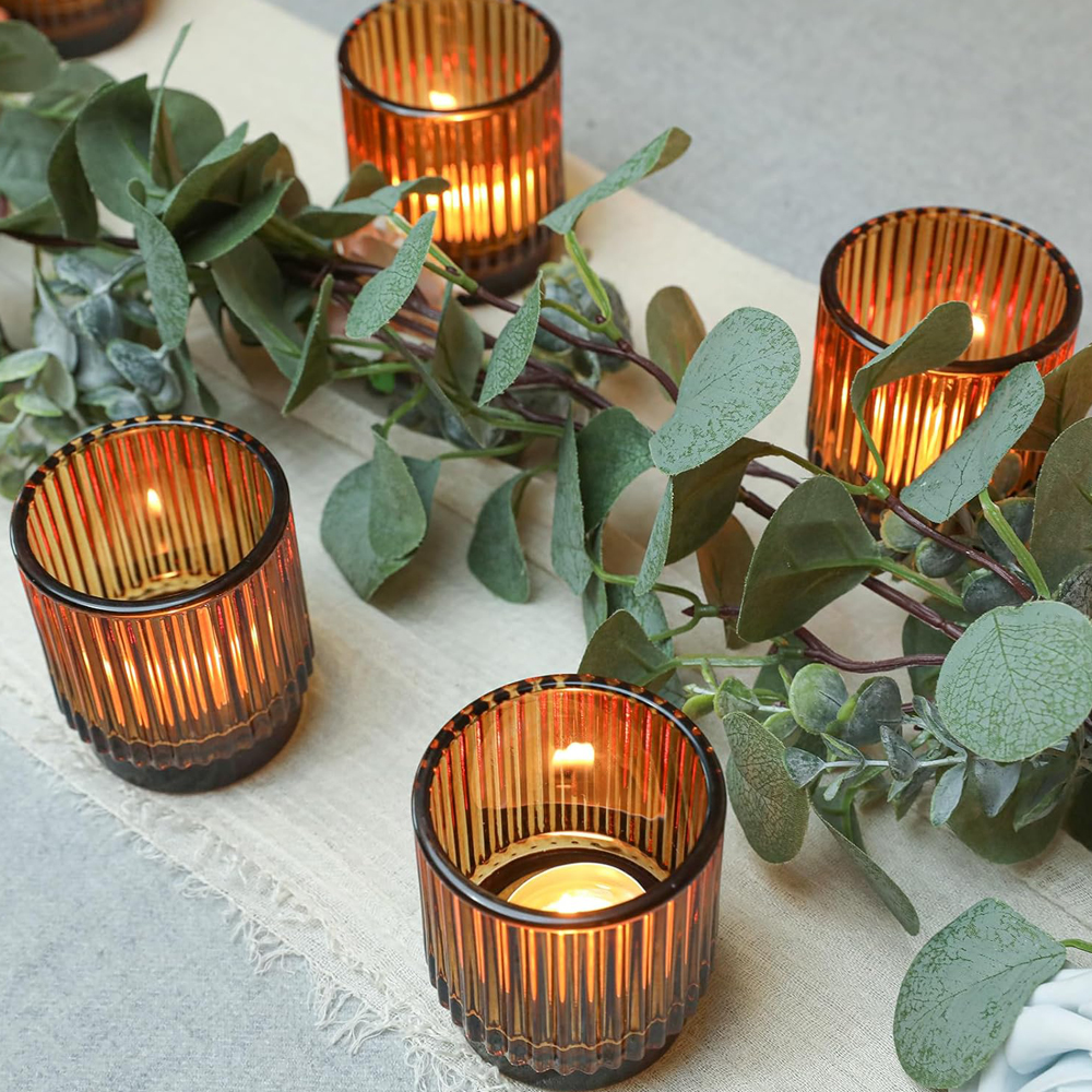Vintage Ribbed Amber Glass Tea - Candle Zero reseña y precio