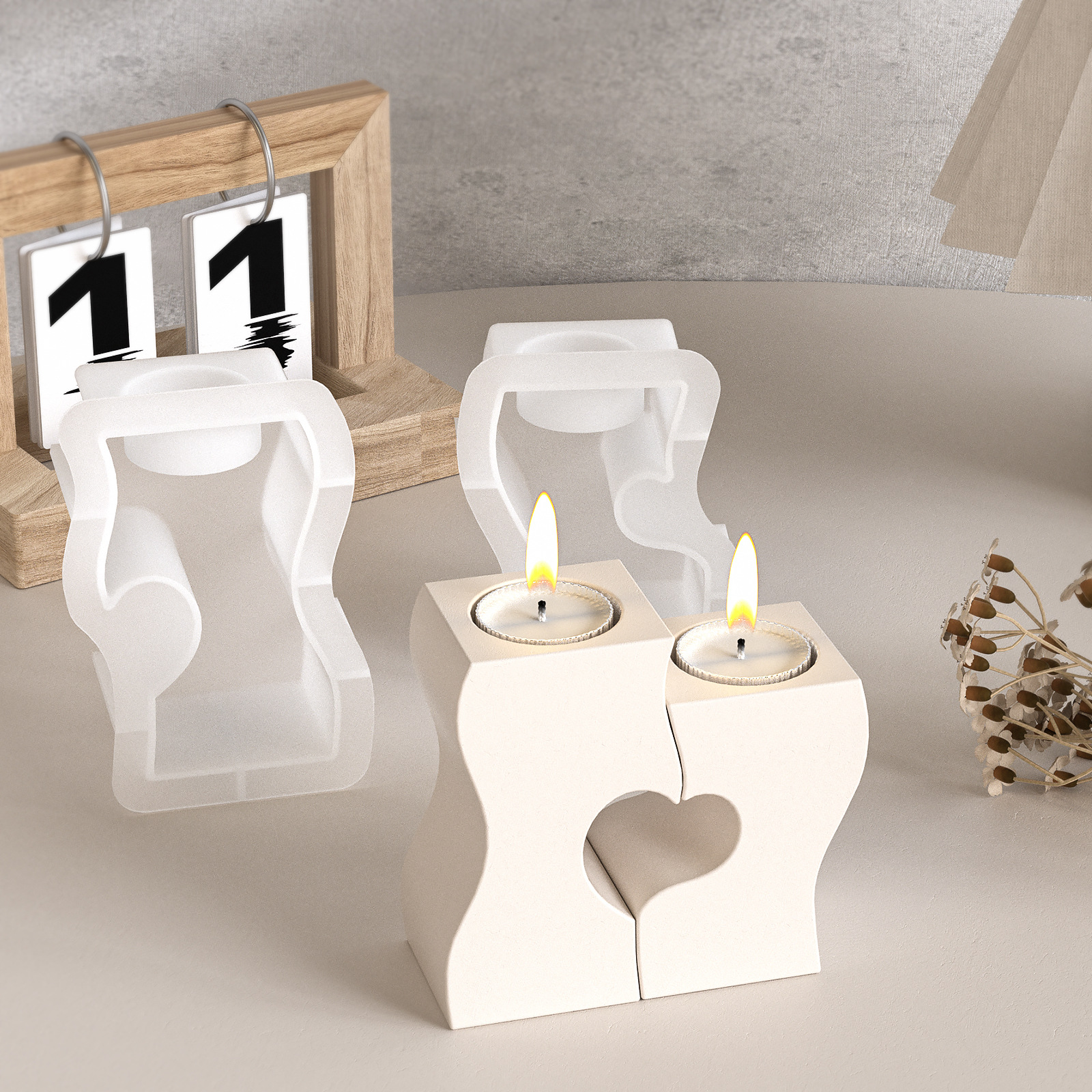 S Heart Candlestick Silicone M - Candle Quotes reseña y precio