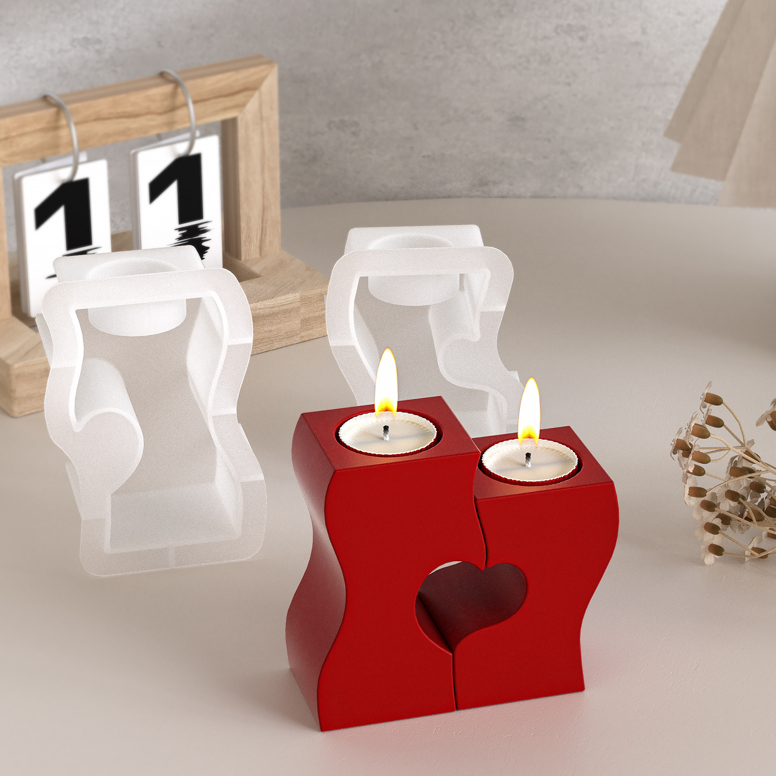 S Heart Candlestick Silicone M - Candle Quotes reseña y precio