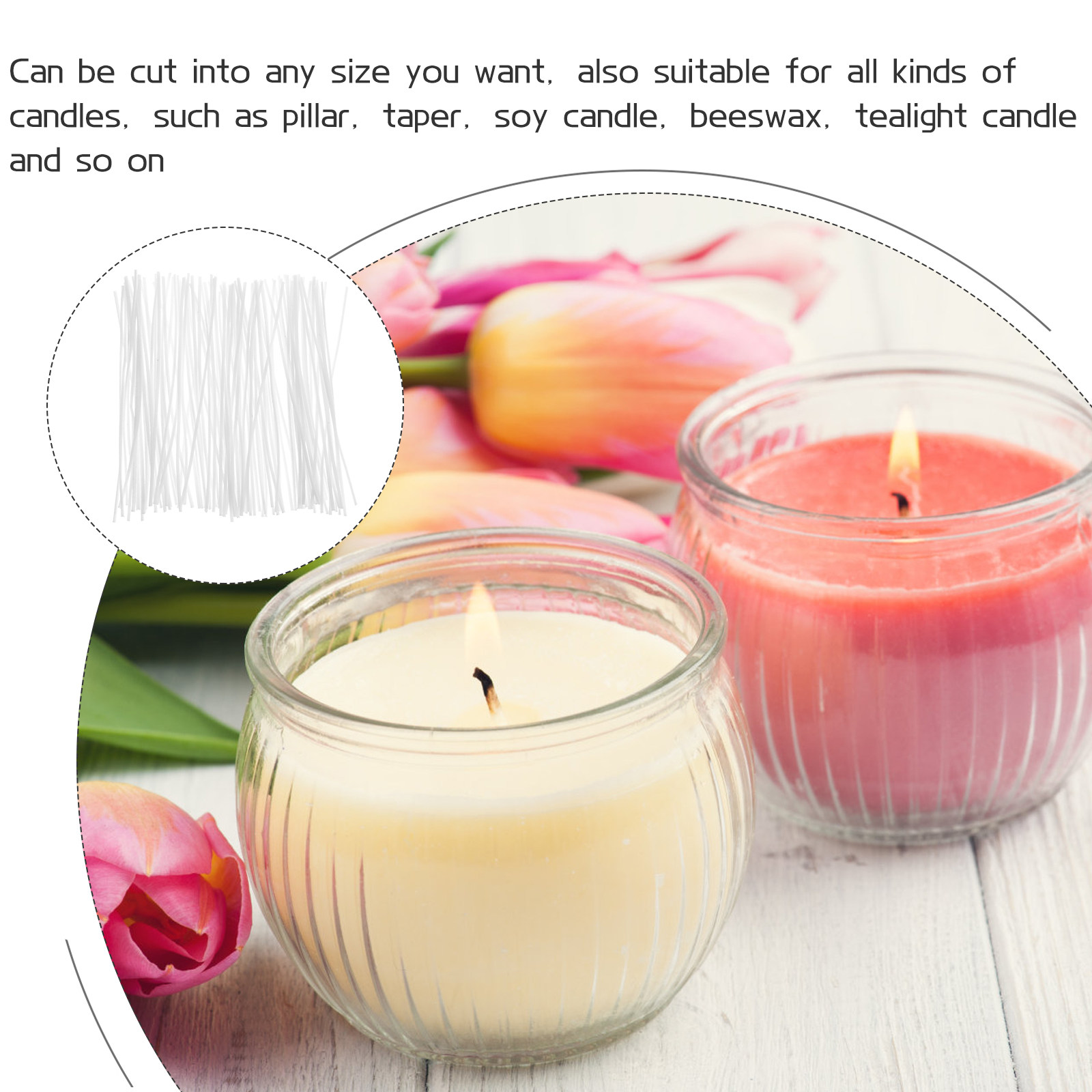 100Pcs Premium Cotton Wicks Ex - Candle Supplies Beeswax reseña y precio