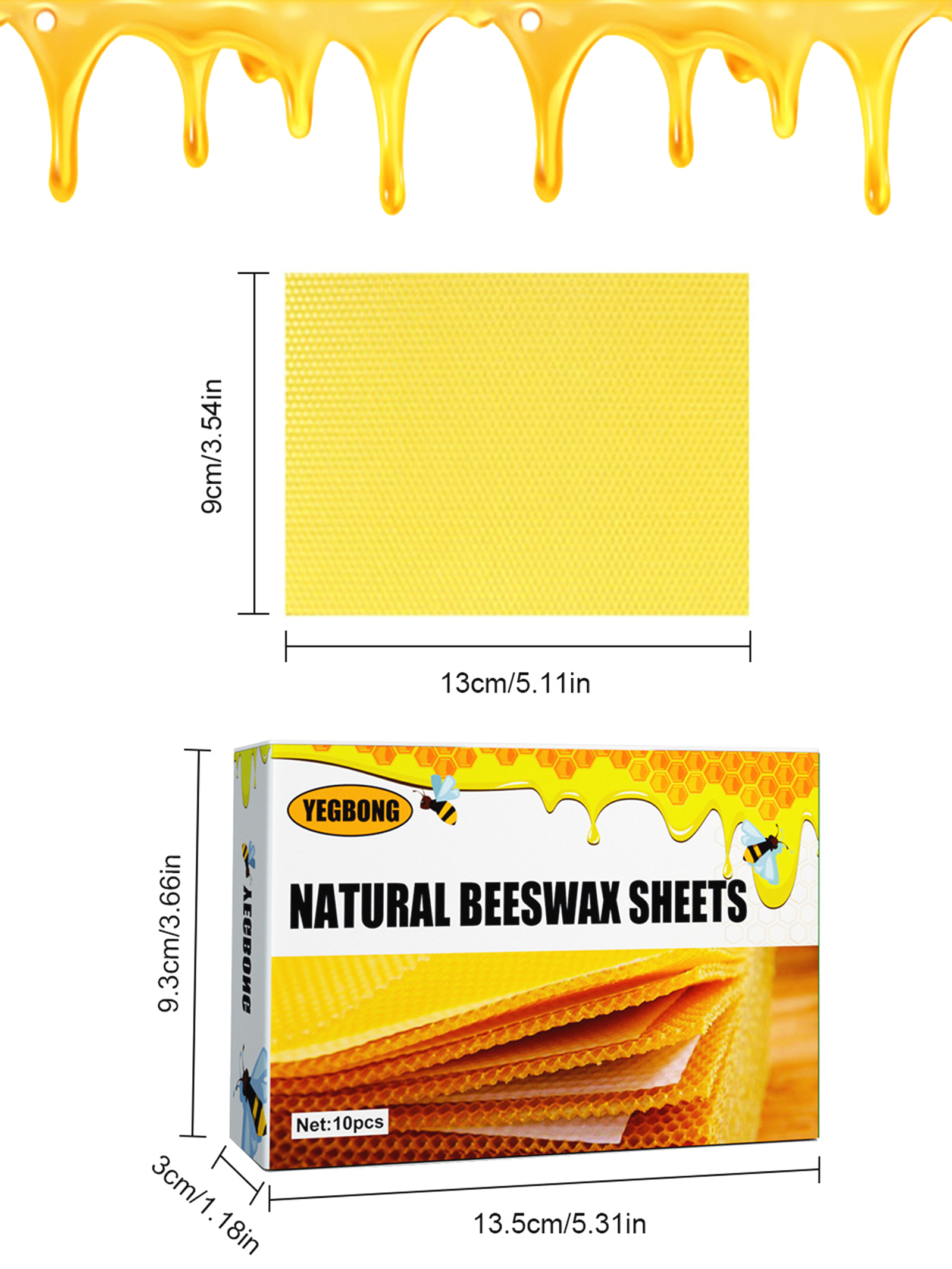 10Pcs Natural Honeycomb Bee Wa - Candle Making Supplies For Beginners reseña y precio