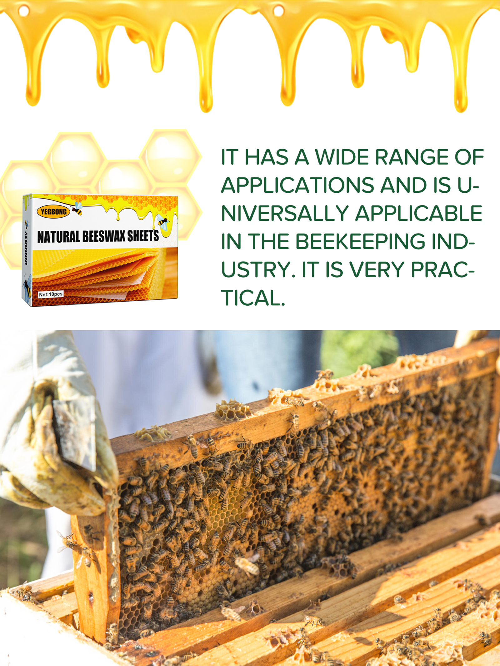 10Pcs Natural Honeycomb Bee Wa - Candle Making Supplies For Beginners reseña y precio