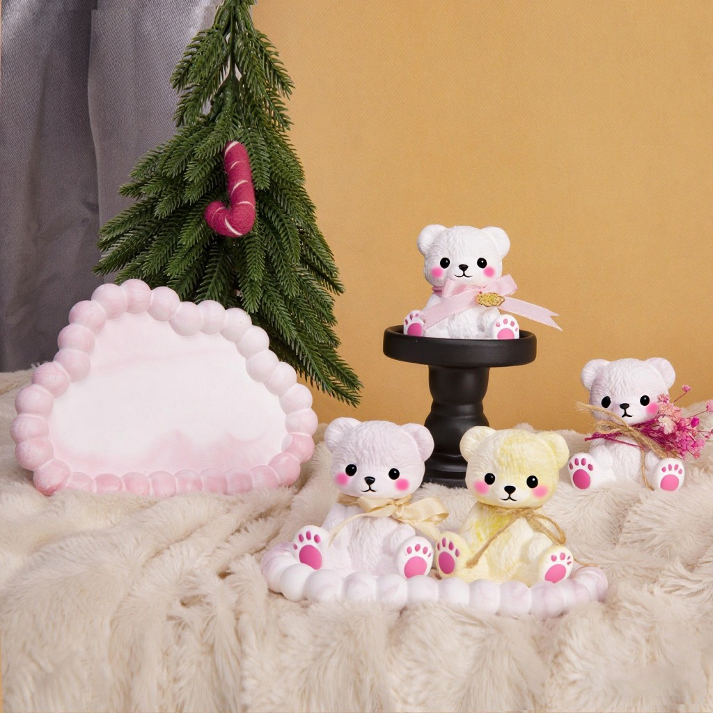3PCS Couple Bear Silicone Mold - Candle Supplies In reseña y precio