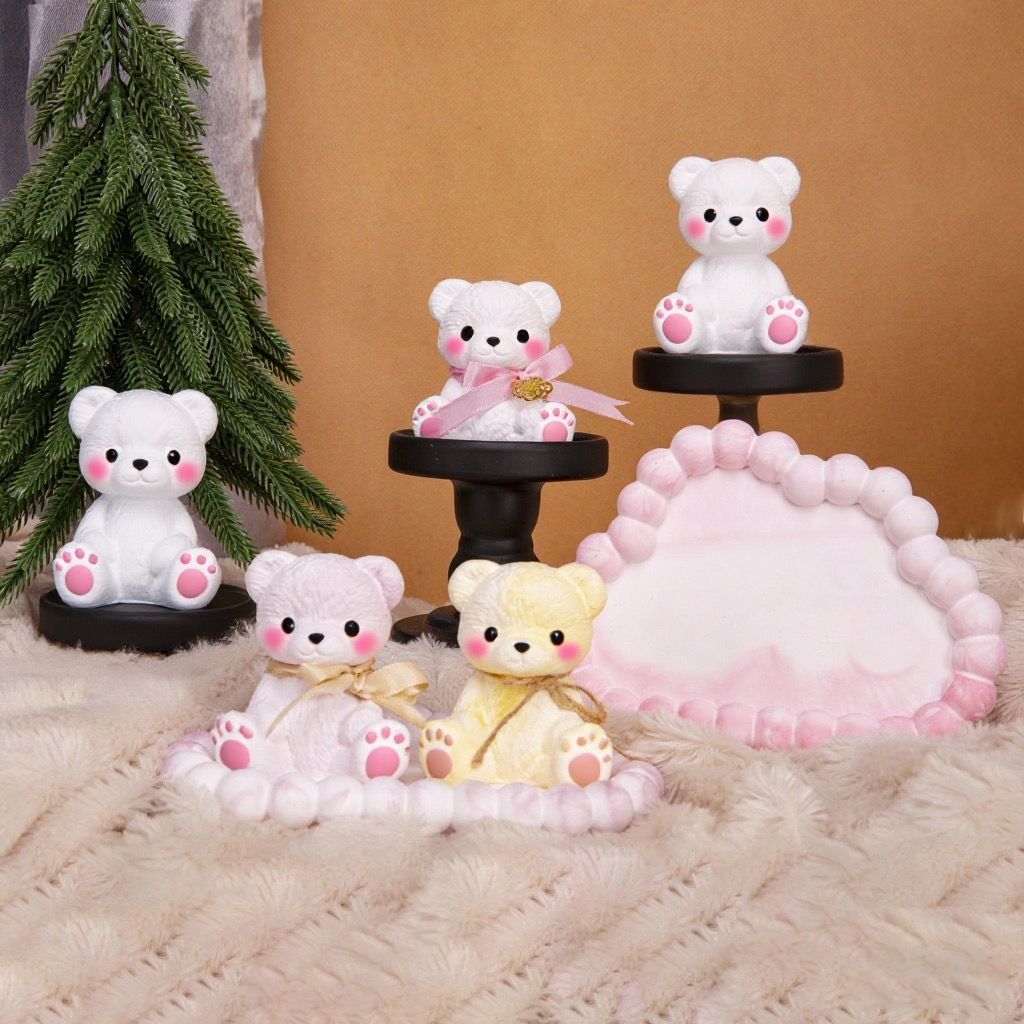 3PCS Couple Bear Silicone Mold - Candle Supplies In reseña y precio