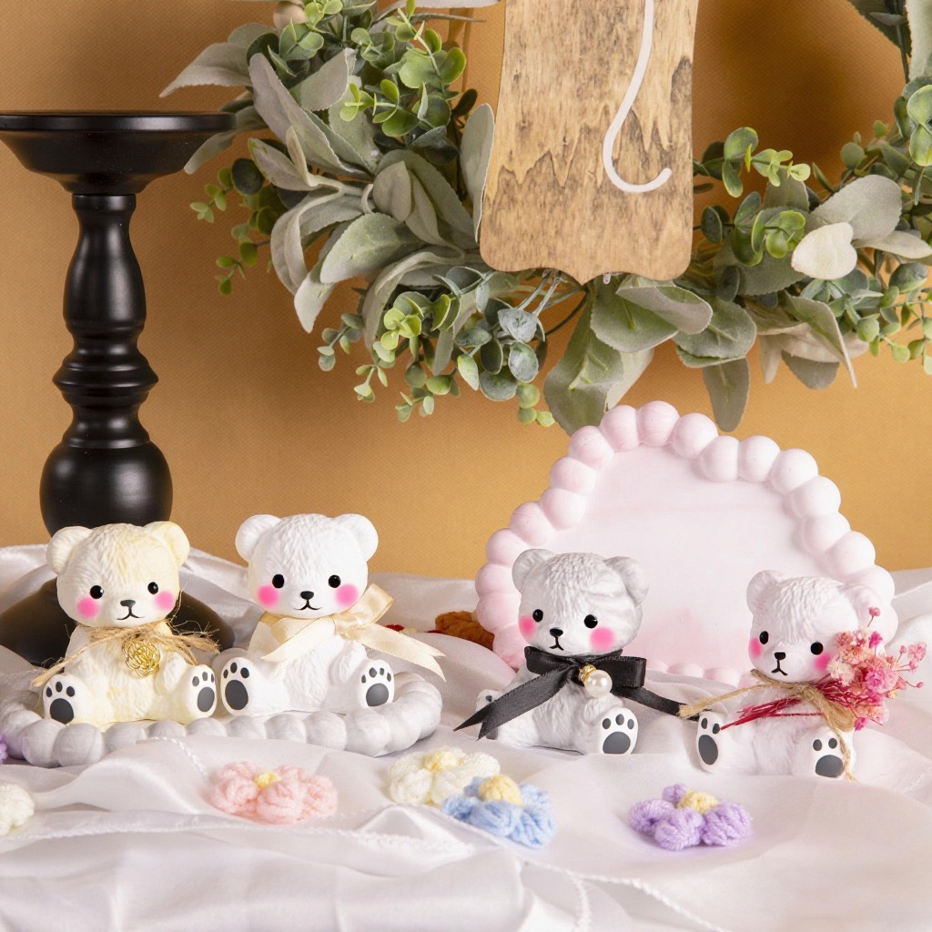 3PCS Couple Bear Silicone Mold - Candle Supplies In reseña y precio