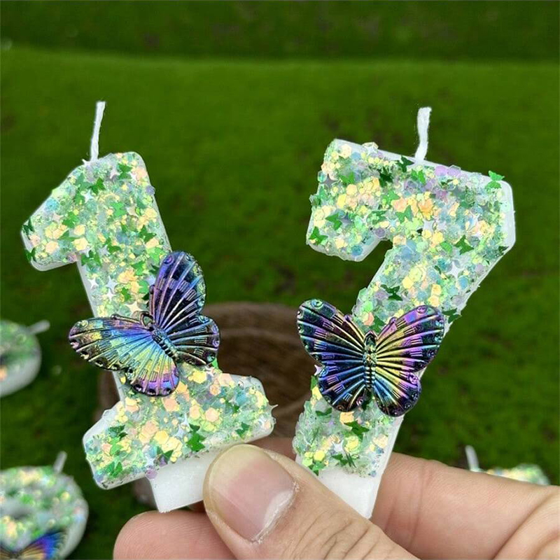 1Pc Green Sequins Number 0-9 B - Candle Supplies In reseña y precio