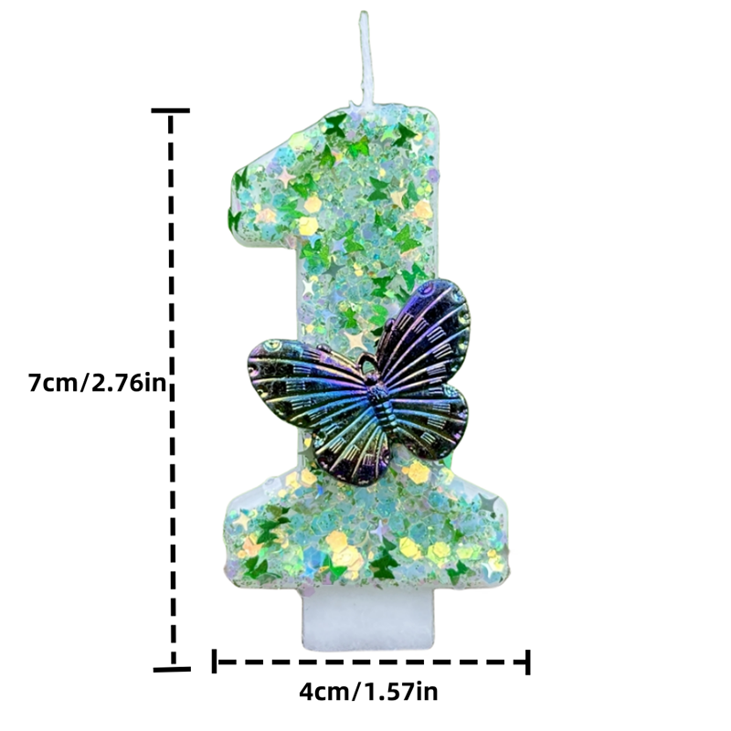 1Pc Green Sequins Number 0-9 B - Candle Supplies In reseña y precio