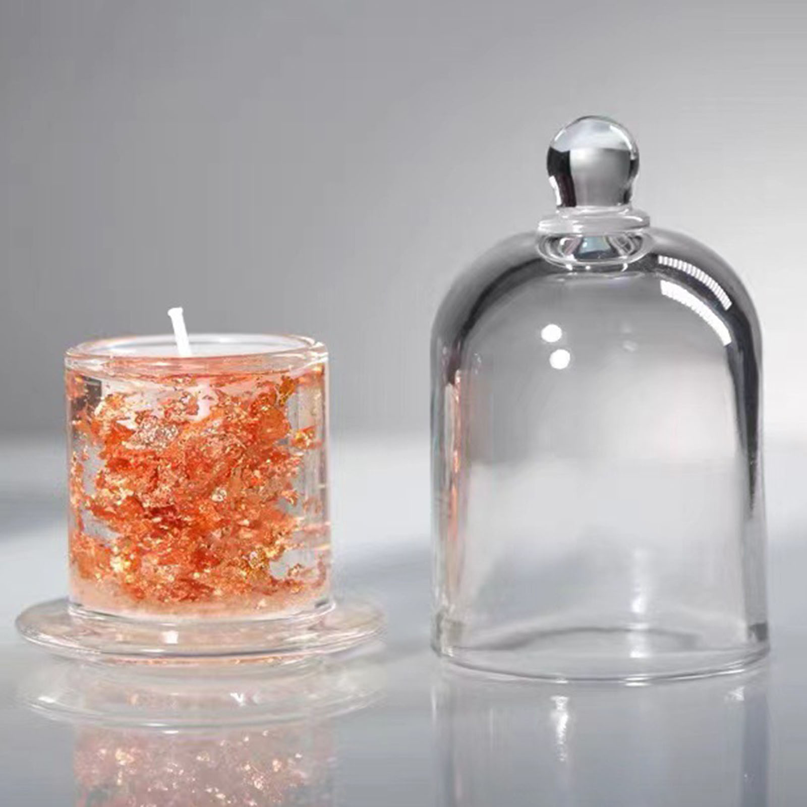 Glass Candle Holder Dome Cake  - Candle Zero reseña y precio
