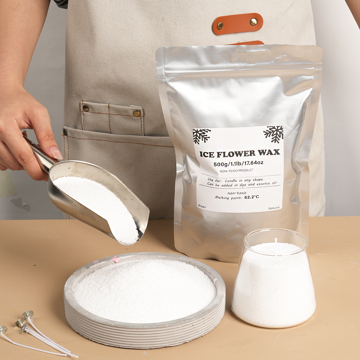 500g/1000g White Sand Wax Ice  - Candle Supplies To Make Candles reseña y precio