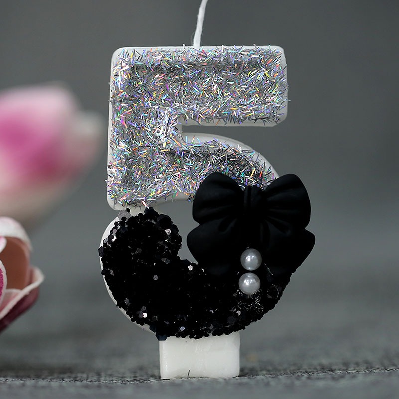 Midnight Bow & Pearl 0-9 Numbe - Candle Supplies In reseña y precio