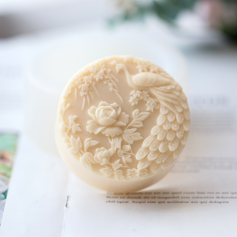 Peacock Flower Pattern Silicon - Candle Making Supplies For Beginners reseña y precio