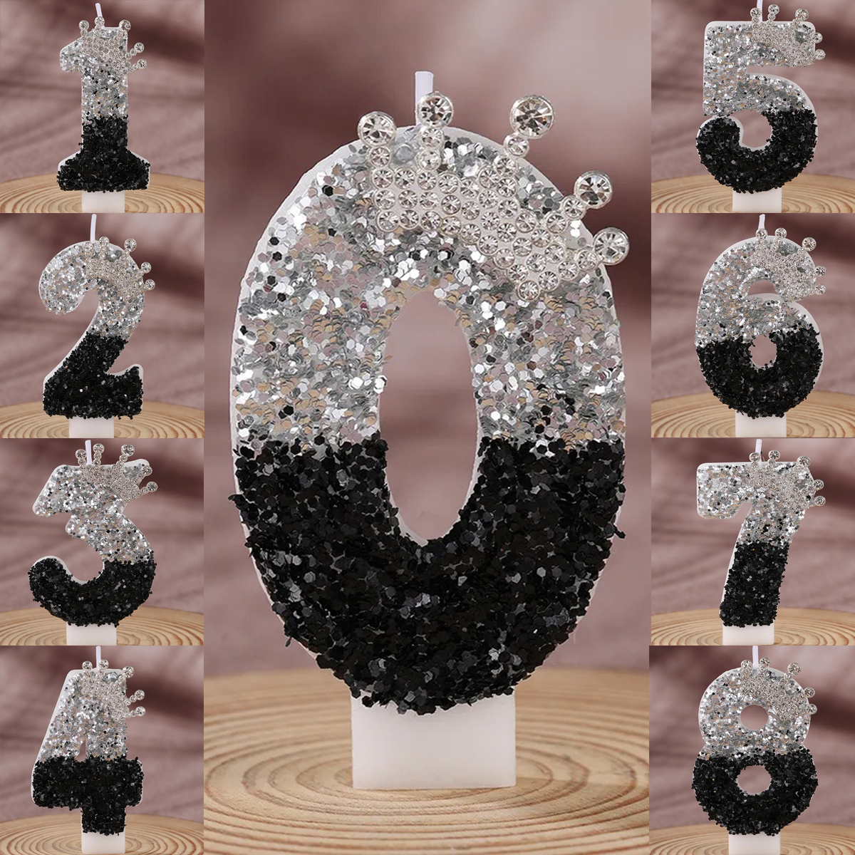Black Silver Gradient Crown Ha - Candle Supplies In reseña y precio