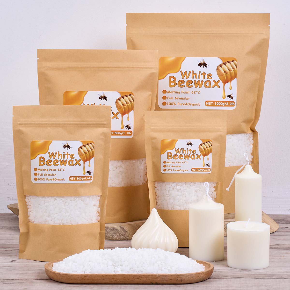 1000g White Beeswax DIY Candle - Candle Supplies Beeswax reseña y precio
